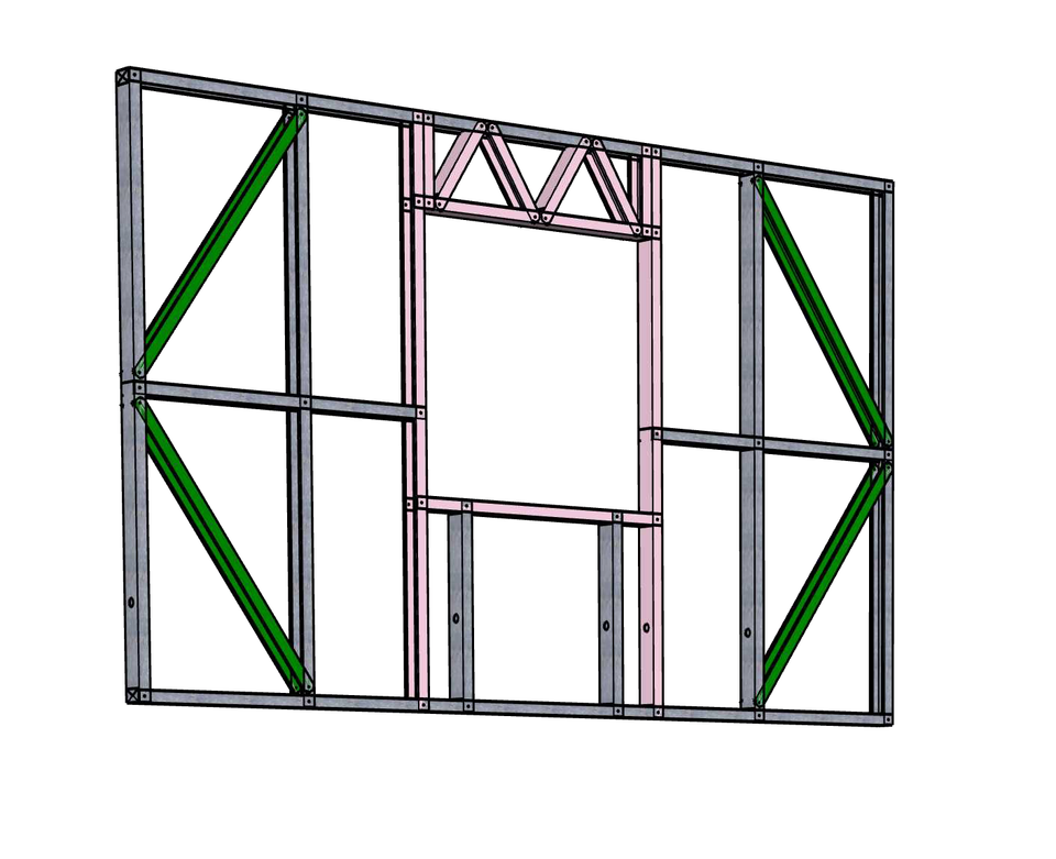 Steel frame 800mm with window 