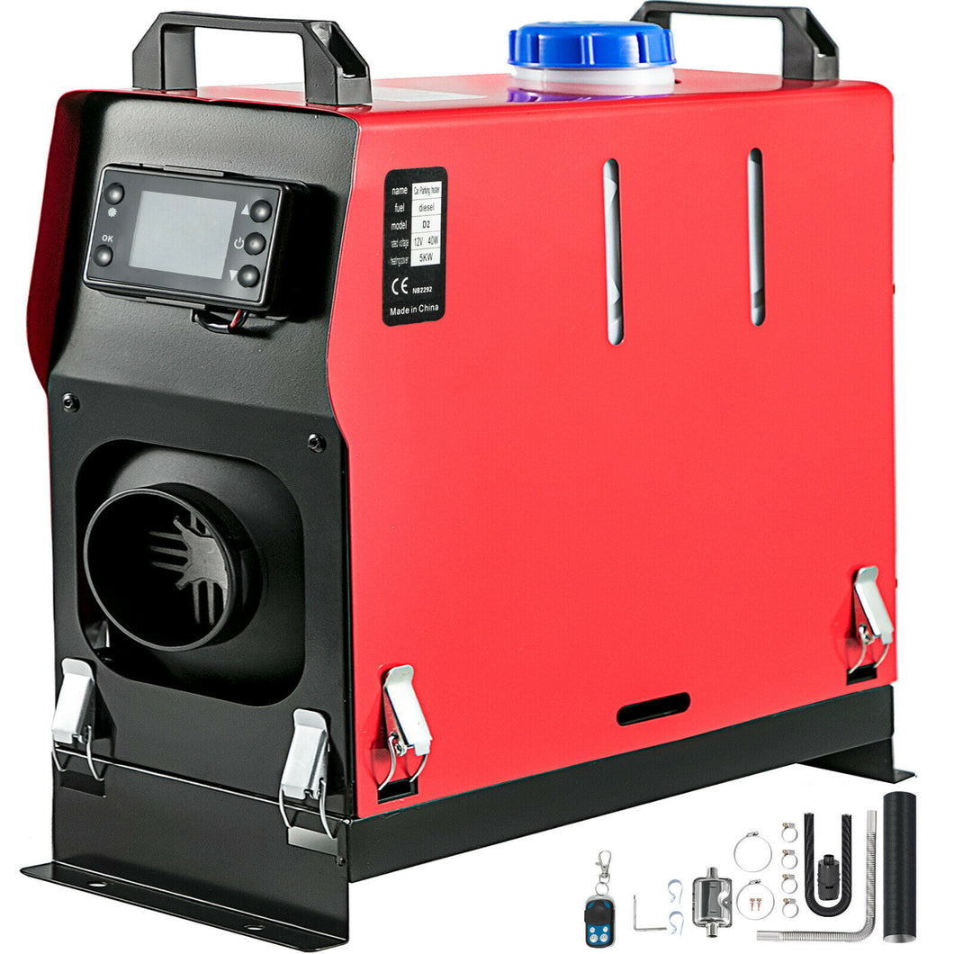 12V 5KW Diesel Air Heater with remote control and silencer,